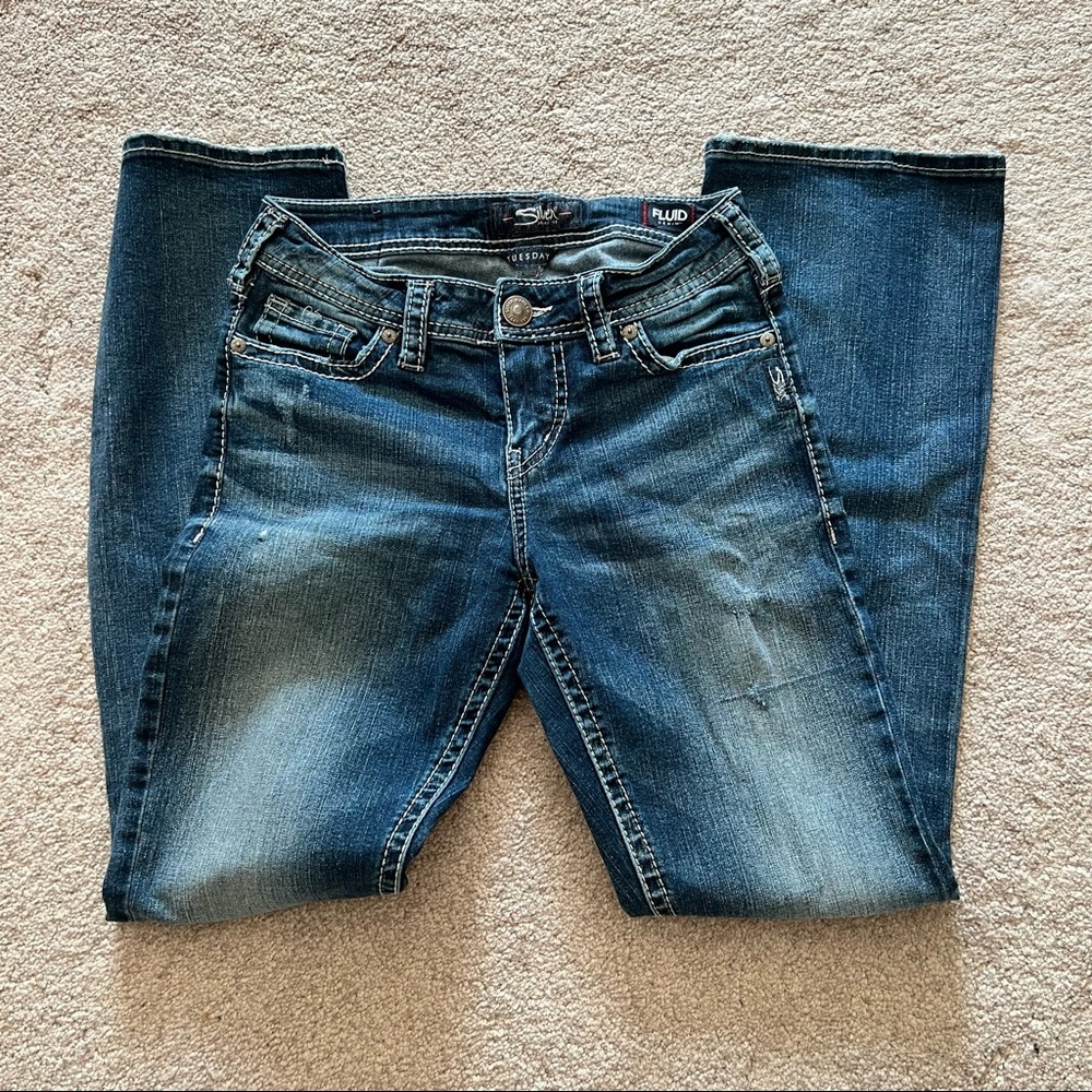 Buckle Silver Bootcut Jeans
